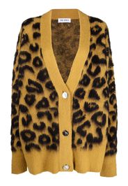 The Attico leopard-intarsia knitted cardigan - Gelb