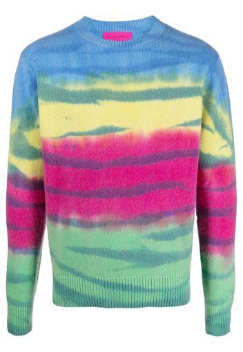 The Elder Statesman striped tie-dye cashmere jumper - Grün