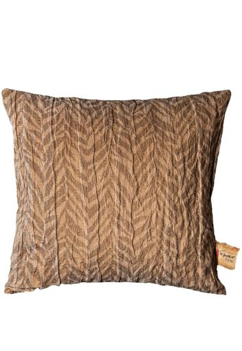 The House of Lyria Fleo leaf-print cushion - Braun