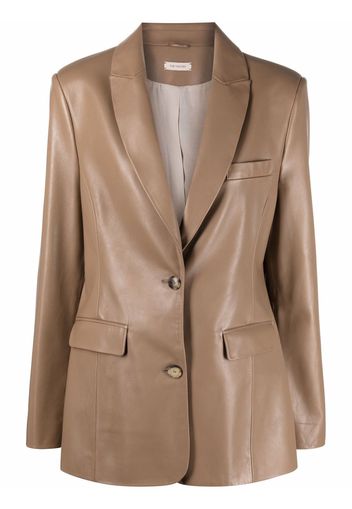 The Mannei tailored leather blazer - Nude