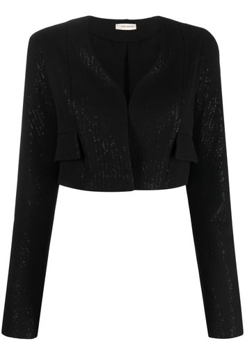 The Mannei Terras sequinned cropped blazer - Schwarz