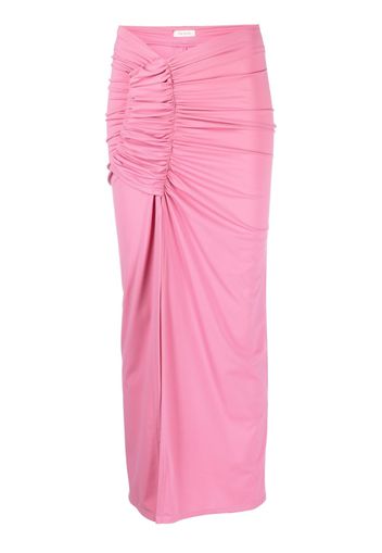 The Mannei asymmetric-design maxi skirt - Rosa