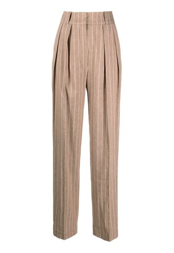 The Mannei high-waisted tapered trousers - Nude