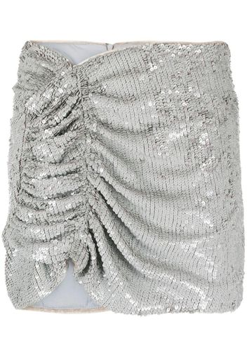 The Mannei ruched-detail sequined miniskirt - Grau