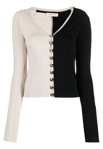 The Mannei two-tone V-neck cardigan - Schwarz