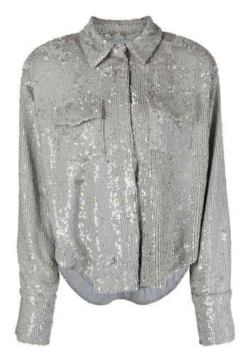 The Mannei classic-collar sequin-embellished jacket - Grau