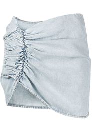 The Mannei asymmetric ruched denim skirt - Blau