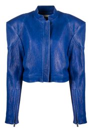 The Mannei Baku zip-up leather jacket - Blau