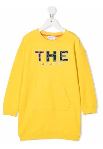 The Marc Jacobs Kids Sweatshirtkleid mit Logo-Applikation - Gelb