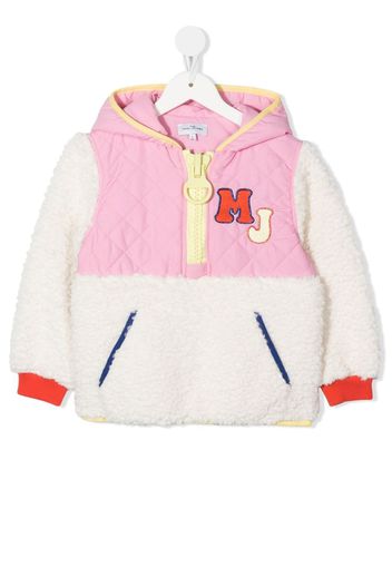 The Marc Jacobs Kids logo-patch panelled hoodie - Nude