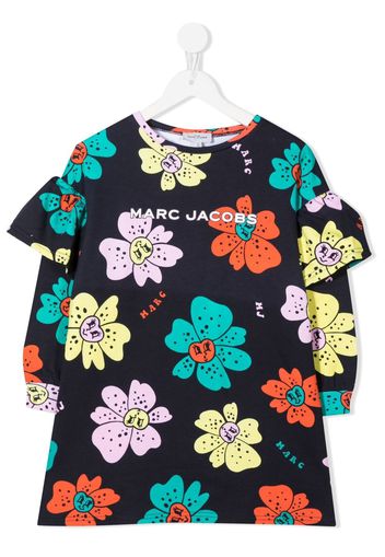 The Marc Jacobs Kids floral-print ruffle-detail dress - Blau