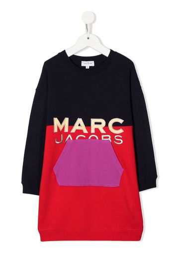 The Marc Jacobs Kids Sweatshirtkleid mit Logo-Stickerei - Rot