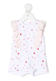 The Marc Jacobs Kids Kurzer Strampler mit Buchstaben-Print - Weiß