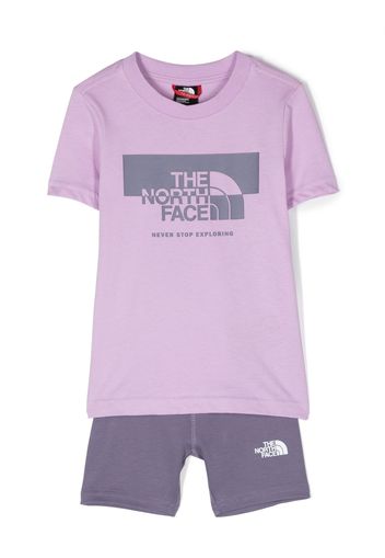 The North Face Kids logo-print cotton set - Violett