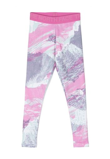 The North Face Kids Everyday landscape-print leggings - Rosa