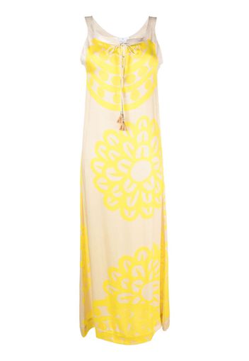 THEMIS Z GR Kaftankleid mit Blumen-Print - Gelb