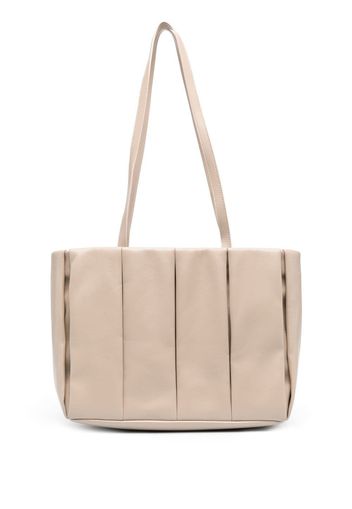 Themoirè ribbed square tote - Nude