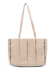 Themoirè ribbed square tote - Nude