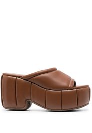 Themoirè Cassiope padded platform mules - Braun