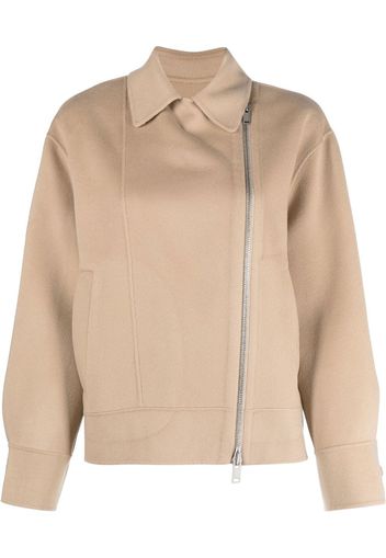 Theory zipped biker jacket - Nude