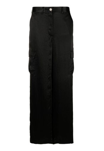 Theory satin-finish wide-leg trousers - Schwarz