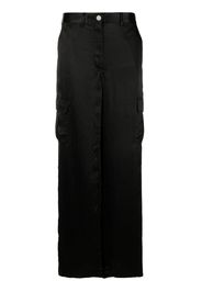 Theory satin-finish wide-leg trousers - Schwarz