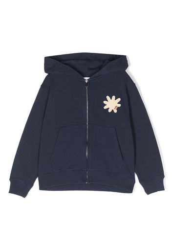 There Was One Kids patch-detail zip-up hoodie - Blau