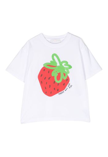 There Was One Kids strawberry-print cotton T-Shirt - Weiß