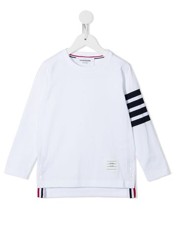 Thom Browne Kids Langarmshirt mit Streifen - Weiß