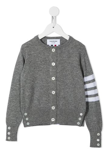 Thom Browne Kids Cardigan mit rundem Ausschnitt - Grau