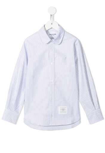 Thom Browne Kids Oxford-Hemd mit University-Streifen - Grau