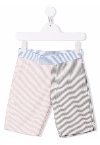 Thom Browne Kids Bermudas aus Seersucker - Grau