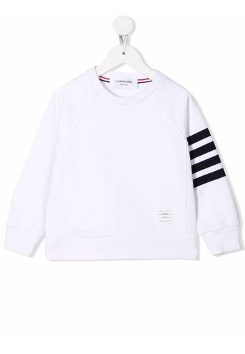 Thom Browne Kids Sweatshirt mit Streifen - Weiß