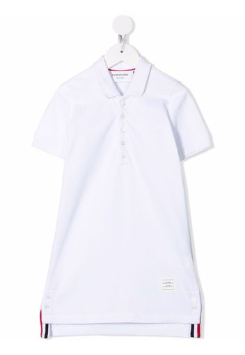 Thom Browne Kids Kurzärmeliges Poloshirtkleid - Weiß