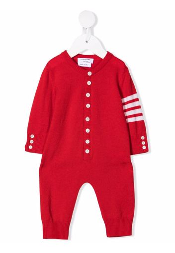 Thom Browne Kids Gestreifter Strampelanzug - Rot