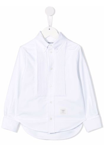 Thom Browne Kids Hemd mit Biesenlatz - Weiß