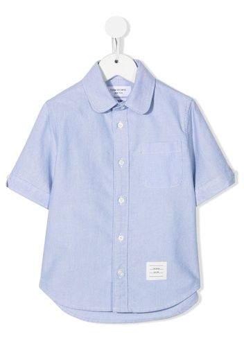 Thom Browne Kids Hemd mit Logo-Patch - Blau