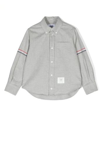 Thom Browne Kids Hemd mit Streifendetail - Grau