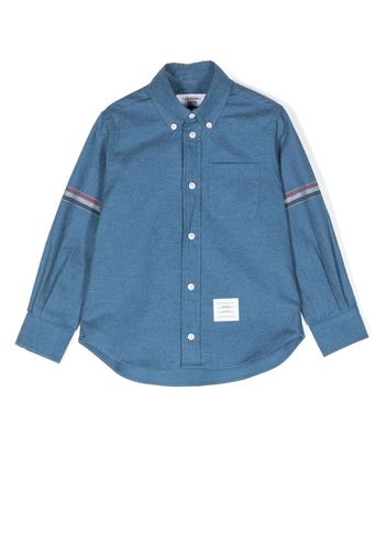 Thom Browne Kids Hemd mit Streifendetail - Blau