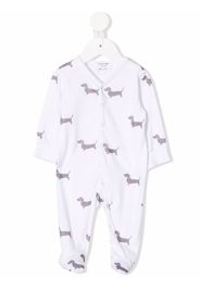 Thom Browne Kids Strampler mit Hunde-Print - Weiß