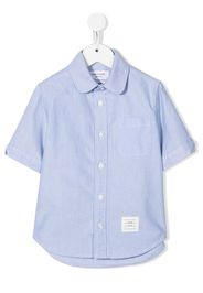 Thom Browne Kids Hemd mit Logo-Patch - Blau