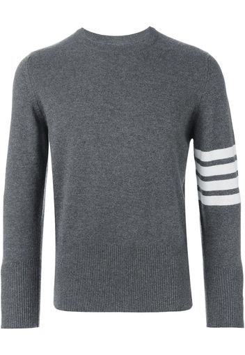 Thom Browne Kaschmirpullover mit gestreiftem Ärmel - Grau