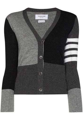 Thom Browne Kaschmircardigan in Colour-Block-Optik - Grau