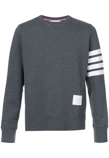 Thom Browne Sweatshirt mit gestreiftem Ärmel - Grau