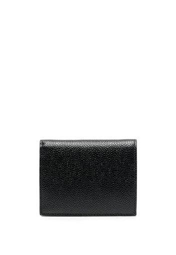 Thom Browne Billfold With Coin Compartment In Pebble Grain - Schwarz