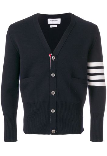 Thom Browne Merinocardigan mit Blockstreifen - Blau