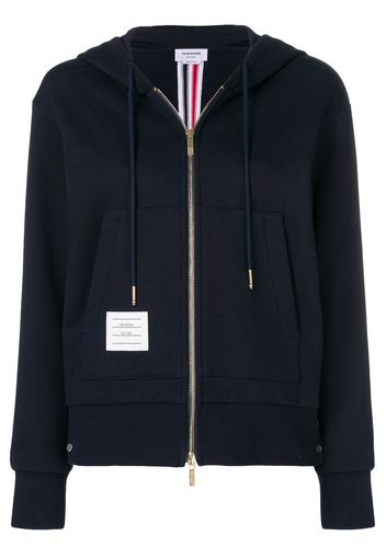 Thom Browne Kapuzenpullover mit Kontraststreifen - Blau