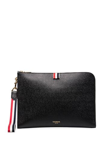 Thom Browne Clutch mit Logo-Etikett - Schwarz