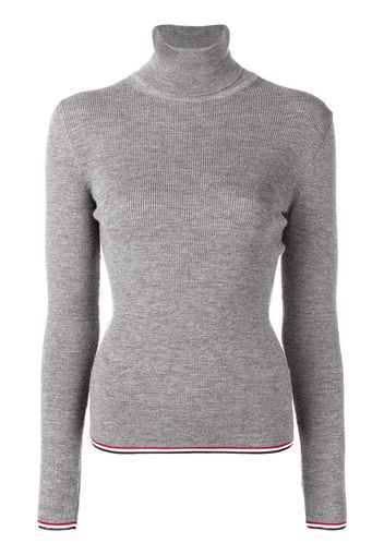 Thom Browne Gerippter Rollkragenpullover - Grau