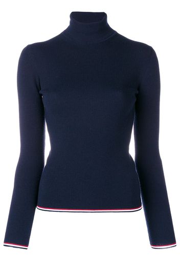 Thom Browne Rollkragenpullover mit RWB-Streifen - Blau